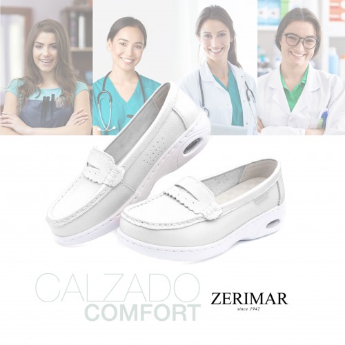Leather moccasins with air chamber and comfort insole
