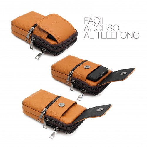 Leather shoulder bag FLOUE 18x10x4 cm