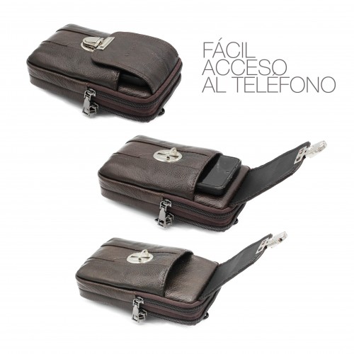 Leather shoulder bag ENCON 18x10x4 cm