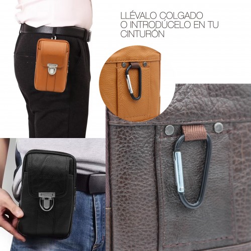 Leather shoulder bag ENCON 18x10x4 cm