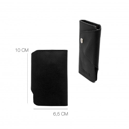 Leather key holder with card holder 10x6.5 cm