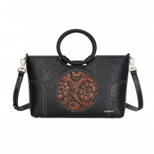 Engraved leather bag with...