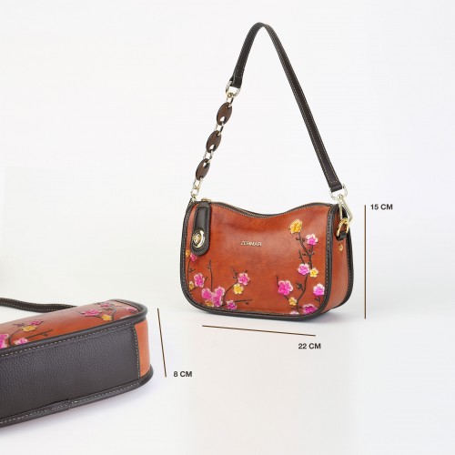 Embossed leather bag with...