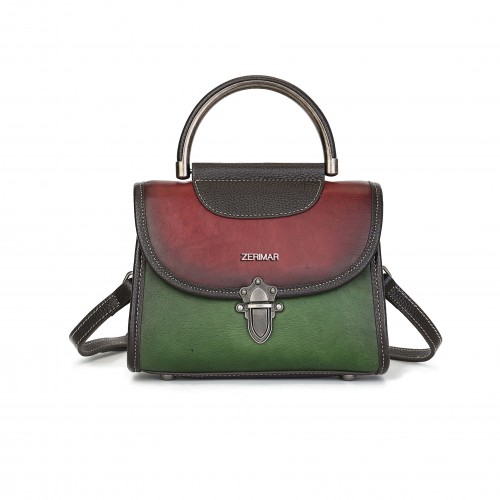 Engraved leather bag with...