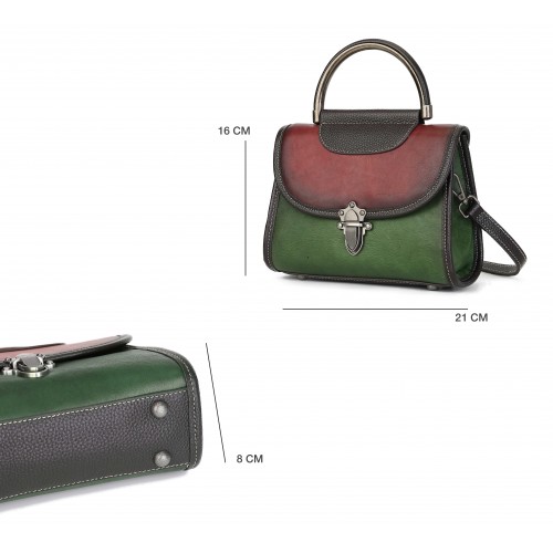 Engraved leather bag with...
