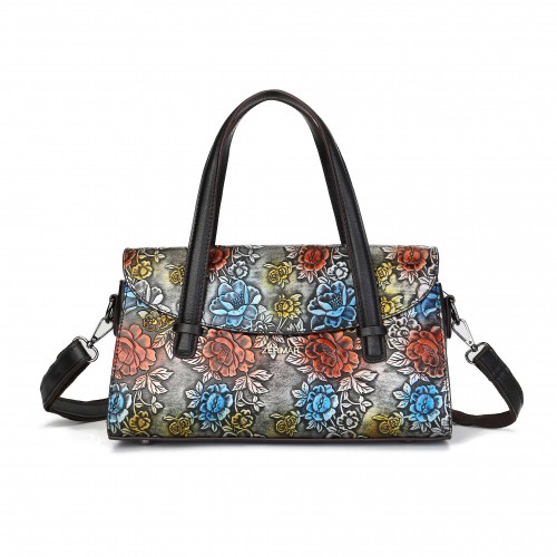 Engraved leather bag with...