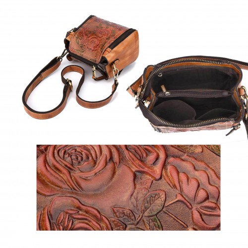 Leather bag with double handle 19,5x17x8 cm ENRO