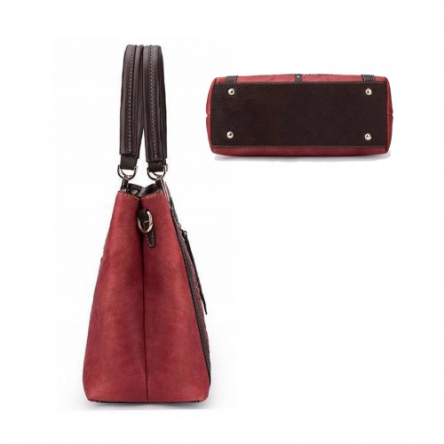 Leather bag with double handle 28x21x11 cm ROSES