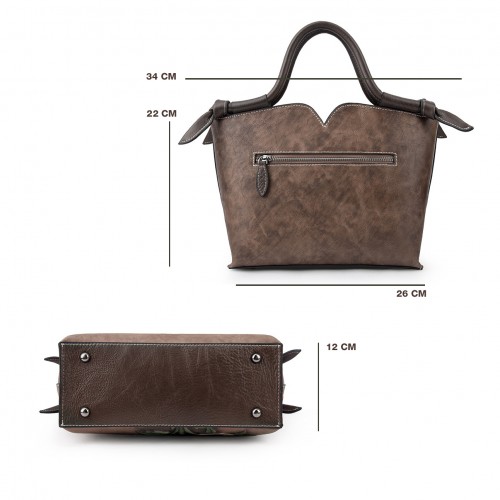 Leather bag with double...