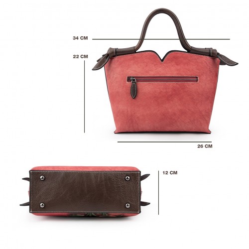 Leather bag with double handle 30x21x12 cm FLORES