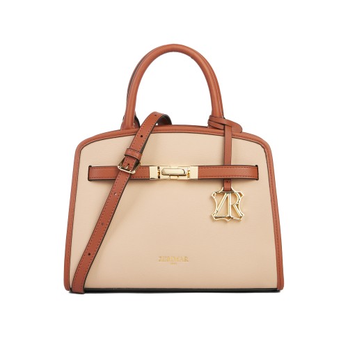 Two-tone leather bag with...