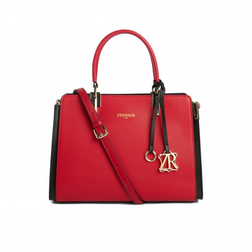 Double-handle leather bag 27x20x10 cm CRUDELIA