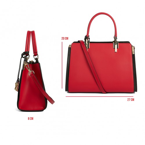 Double-handle leather bag 27x20x10 cm CRUDELIA