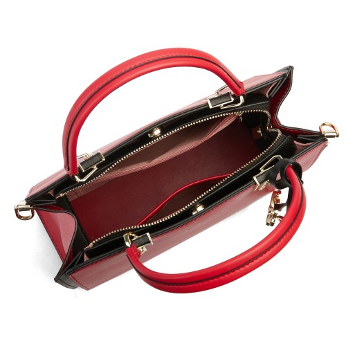 Double-handle leather bag 27x20x10 cm CRUDELIA