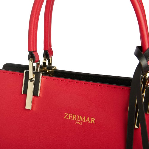 Double-handle leather bag 27x20x10 cm CRUDELIA