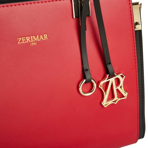 Double-handle leather bag 27x20x10 cm CRUDELIA