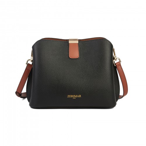 Leather bag with zipper...
