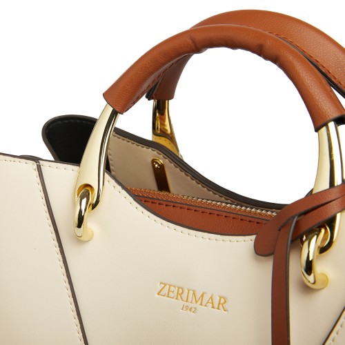 Double-handle leather bag 26x19x10 cm CRUDE