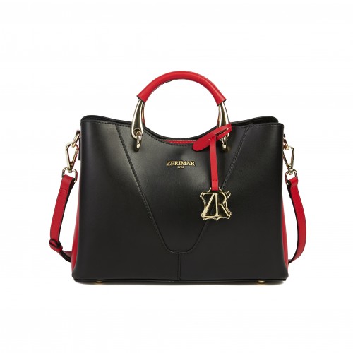 Double-handle leather bag 26x19x10 cm CRUDE