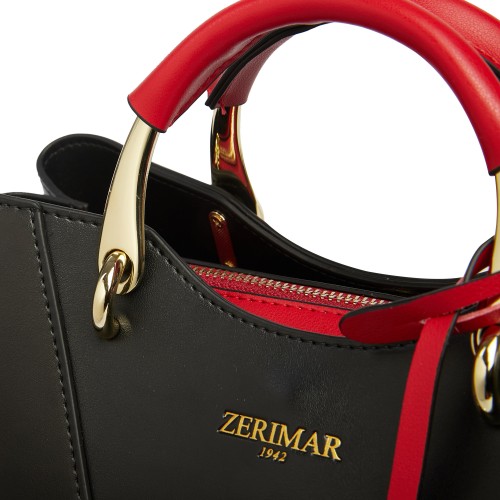 Double-handle leather bag 26x19x10 cm CRUDE