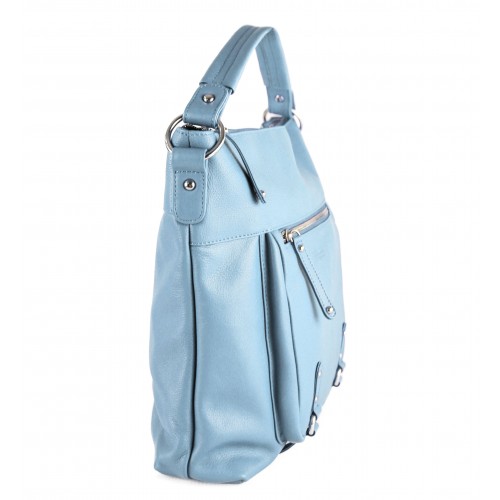 Leather bag with short...