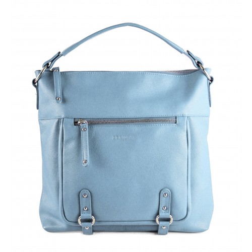 Leather bag with short...