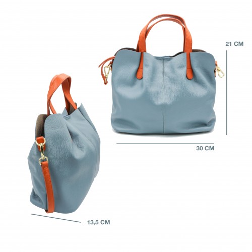 Double-handle leather bag...