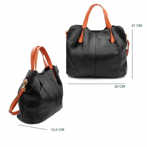 Double-handle leather bag 30x21x13,5 cm SOMO