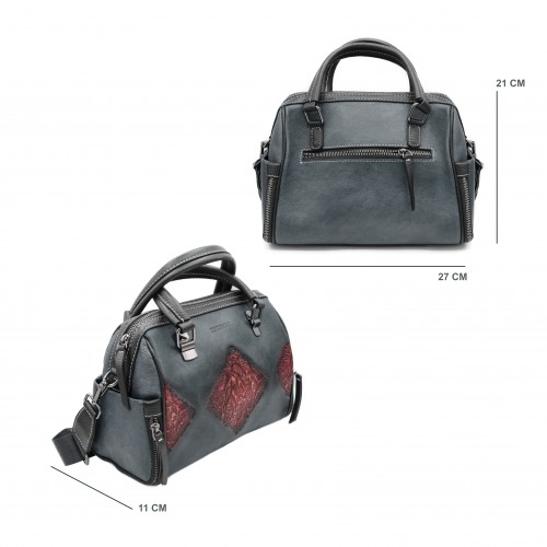 Double-handle leather bag...