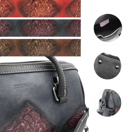 Double-handle leather bag 27x21x11 cm MORAGA
