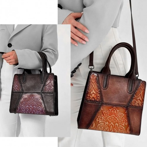 Double-handle leather bag 24x23x8 cm ETANBA