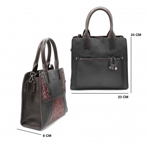 Double-handle leather bag 24x23x8 cm ETANBA