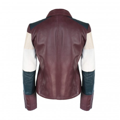 Multicolored leather jacket TAIR model