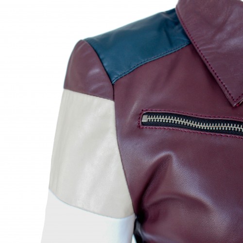 Multicolored leather jacket TAIR model