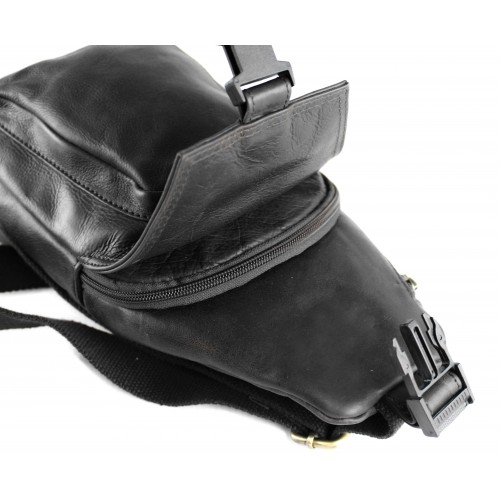 Leather shoulder bag PATER 16x34x9 cm