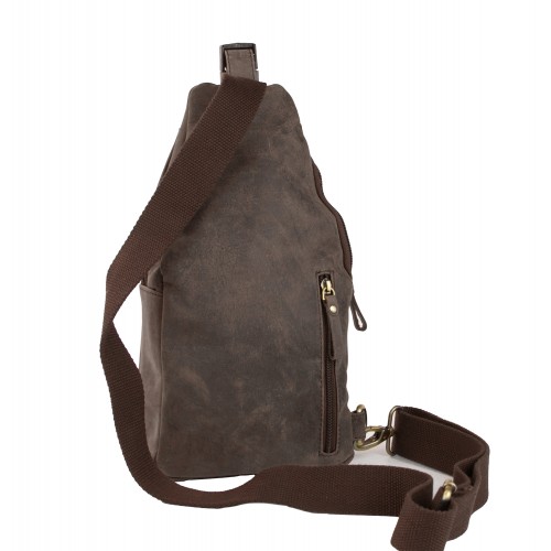 Leather shoulder bag PATER 16x34x9 cm
