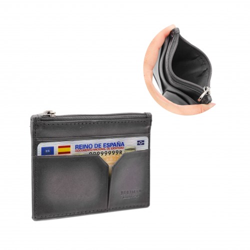 Leather card holder with zipper DEGRA model 8x11 cm