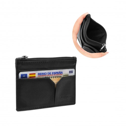Leather card holder with zipper DEGRA model 8x11 cm