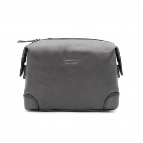 Leather toiletry bag with zipper 15x22x8 cm OCEAN&APACHE