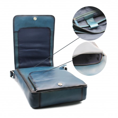 Leather shoulder bag 35x25x7 cm OCEAN&APACHE