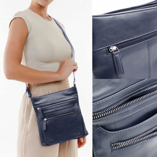 Leather shoulder bag 25x24x6 cm BLOCK