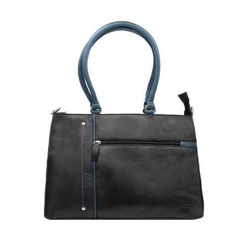 Leather bag with double handle 26x33x10,5 cm NIGHTE