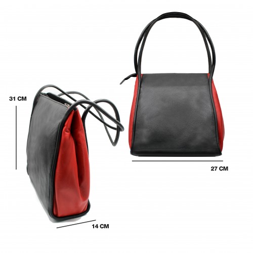 Double-width leather bag...