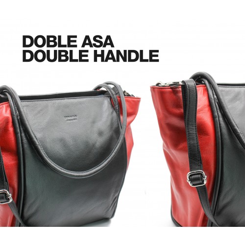 Double-width leather bag 31x27x14 cm CHUEA