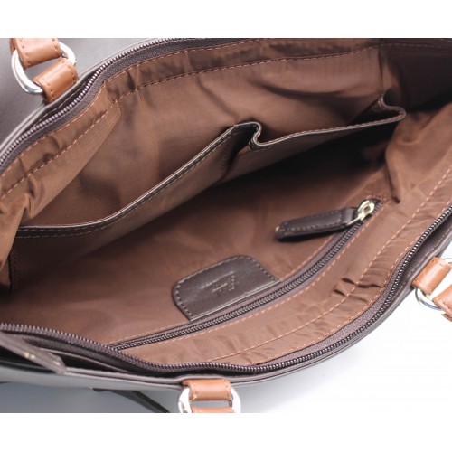 Leather bag with double handle 26x33x10,5 cm NIGHTE