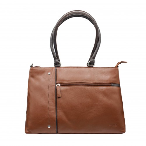 Leather bag with double handle 26x33x10,5 cm NIGHTE