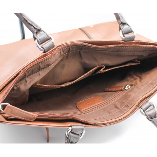 Leather bag with double handle 26x33x10,5 cm NIGHTE