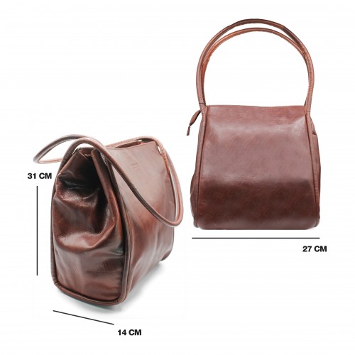 Double-width leather bag 31x27x14 cm CHUEA