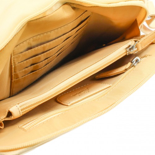 Leather shoulder bag 16x20x5 cm MALIBU