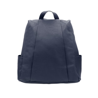 Natural leather backpack with anti-theft back closure 30x30x12 cm